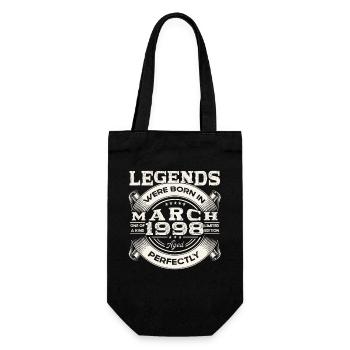 March Born 1998 25th birthday Man Legendary 98 - Gift Bag for Bottles - black - Front