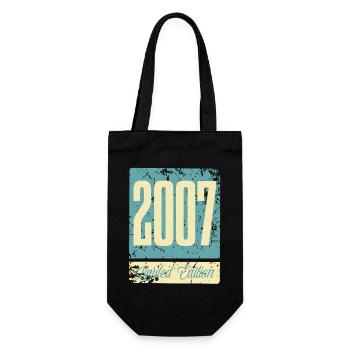 2007 Born Birthday Year of birth - Gift Bag for Bottles - black - Front