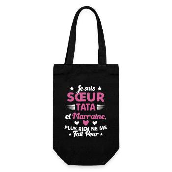 Sœur Tata et Marraine Plus Rien Ne Me Fait Peur - Sac à bouteille - noir - Devant