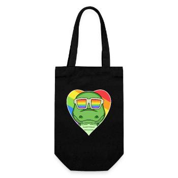 Arc-en-ciel - Crocodile avec lunettes - Sac à bouteille - noir - Devant