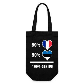 Estonie et France 100% génial Design de drapeau - Sac à bouteille - noir - Devant