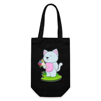 Cat Bouquet - Gift Bag for Bottles - black - Front