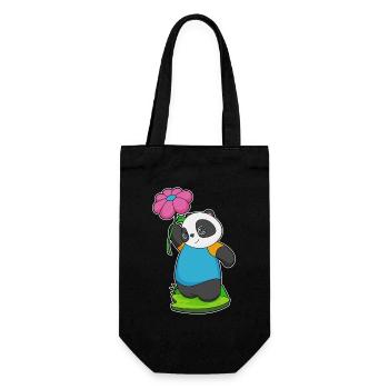 Fleur de panda - Sac à bouteille - noir - Devant