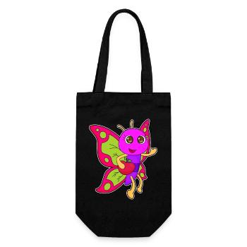 Butterfly Apple - Gift Bag for Bottles - black - Front