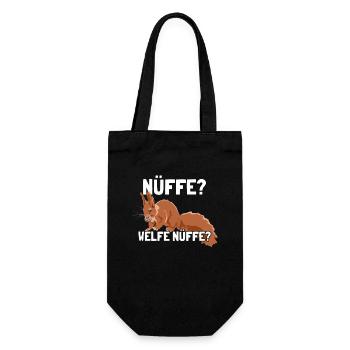 Nüffe Welfe Nüffe Grauhörnchen Squirrel - Geschenkbeutel für Flaschen - Schwarz - Vorne
