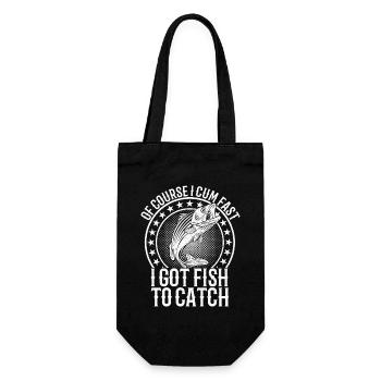 Natürlich habe ich schnell Fisch bekommen, um Fische zu fangen - Geschenkbeutel für Flaschen - Schwarz - Vorne