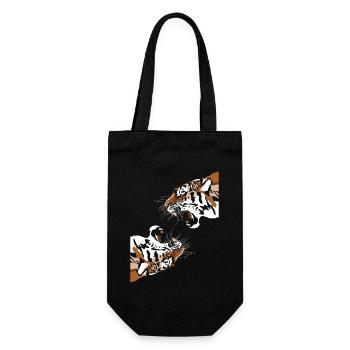 Big Cat King Tiger Wildcat Siberian Tiger - Gift Bag for Bottles - black - Front