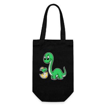 Dinosaur with Baby Dinosaur Family - Gift Bag for Bottles - black - Front