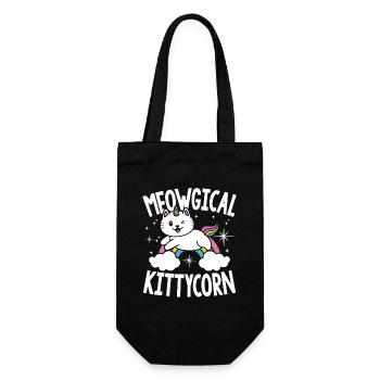 Meowgical kittycorn - Geschenkbeutel für Flaschen - Schwarz - Vorne
