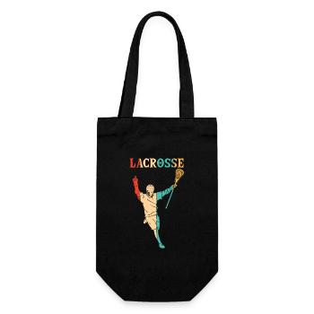 Retro Polocrosse Intercrosse Lax Spieler Trainer - Geschenkbeutel für Flaschen - Schwarz - Vorne