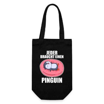Pinguin Pinguine - Geschenkbeutel für Flaschen - Schwarz - Vorne