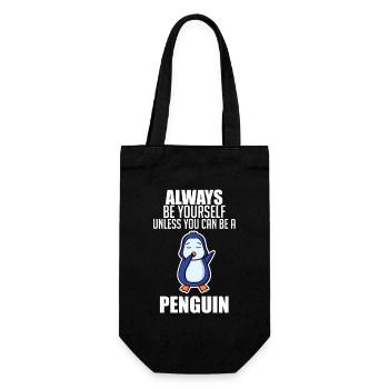 Pinguin Pinguine Sprüche - Geschenkbeutel für Flaschen - Schwarz - Vorne