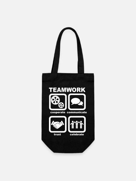 Teamwork - Geschenkbeutel für Flaschen - Schwarz