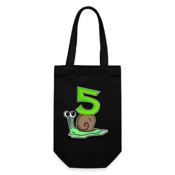 5 ans - 5ème anniversaire avec motif animal - Sac à bouteille - noir - Devant