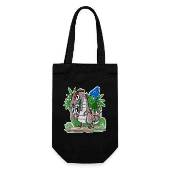 4 Jahre alt - 4. Geburtstag mit Tier Motiv - Dino - Geschenkbeutel für Flaschen - Schwarz - Vorne