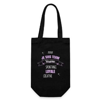 Team verseau cadeau femme fille verseau signe - Sac à bouteille - noir - Devant