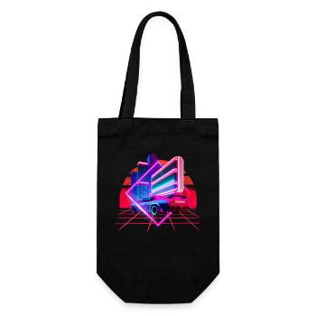 Retro Wave Sports Car 80s Skyline Vaporwave - Gift Bag for Bottles - black - Front