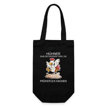 Landwirt Landwirte Huhn Hühner Spruch - Geschenkbeutel für Flaschen - Schwarz - Vorne