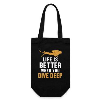Life Is Better When You Dive Deep Goggles - Gift Bag for Bottles - black - Front