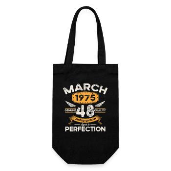 48. Geburtstag Mann Frau März Jahrgang 1975 Legend - Geschenkbeutel für Flaschen - Schwarz - Vorne