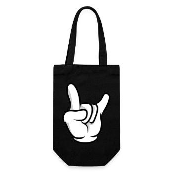 hand symbol - Geschenkbeutel für Flaschen - Schwarz - Vorne
