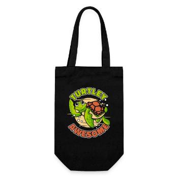 Turtley Awesome Tortoise Turtle - Gift Bag for Bottles - black - Front