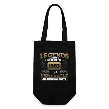 40th birthday man March born 1983 legend - Gift Bag for Bottles - black - Front