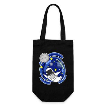 Astronaut in space - Astronaut motif for children - Gift Bag for Bottles - black - Front
