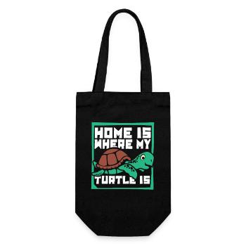 Home Is Where My Turtle Is Tortoise - Gift Bag for Bottles - black - Front