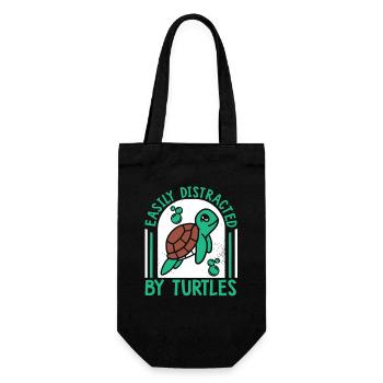 Easily Distracted By Turtles Aquatic Turtle - Gift Bag for Bottles - black - Front