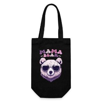 Mama Bear Sonnenbrille Kirschblüten Muttertag - Geschenkbeutel für Flaschen - Schwarz - Vorne
