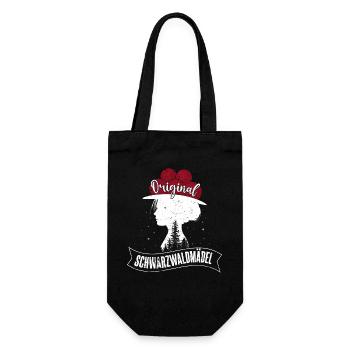 Original Schwarzwaldmädel Schwarzwald Bollenhut - Geschenkbeutel für Flaschen - Schwarz - Vorne