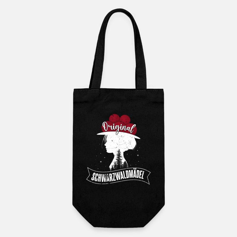Original Schwarzwaldmädel Schwarzwald Bollenhut - Geschenkbeutel für Flaschen - Schwarz