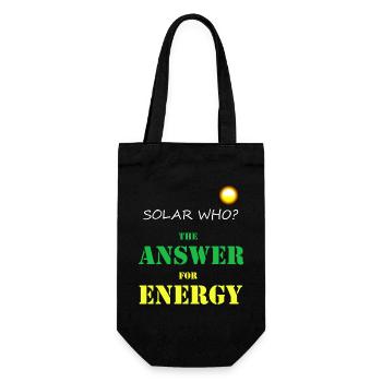 Solar WHO? Solar Energy Photovoltaics Renewable - Gift Bag for Bottles - black - Front