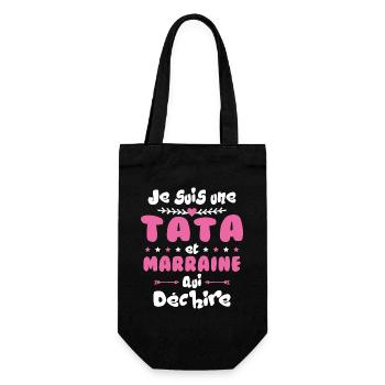 Je Suis Une Tata et Marraine Qui Déchire - Sac à bouteille - noir - Devant