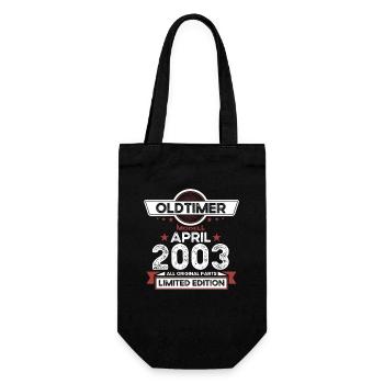 20. Geburtstag Mann Oldtimer April Jahrgang 2003 - Geschenkbeutel für Flaschen - Schwarz - Vorne