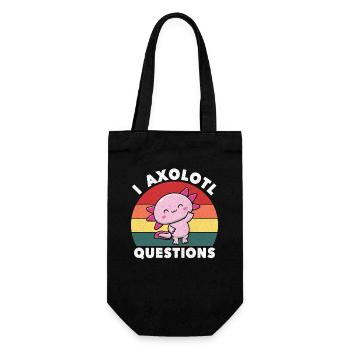 I Axolotl Questions Cute Axolotl - Gift Bag for Bottles - black - Front