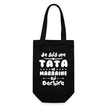 Je suis une Tata et Marraine qui déchire - Sac à bouteille - noir - Devant