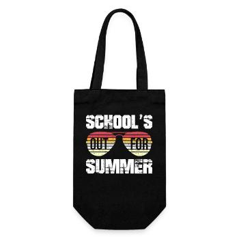 Schools Out For Summer Retro Vintage Style Summer - Geschenkbeutel für Flaschen - Schwarz - Vorne