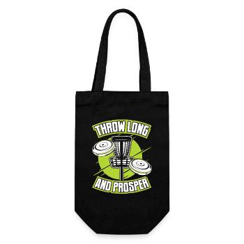 Throw Long And Prosper Basket Disc Disc Golfer - Gift Bag for Bottles - black - Front