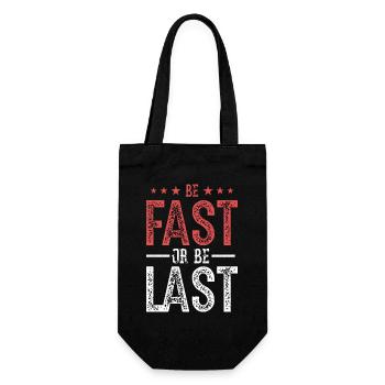 Fast Car Quote Drag Racing Gift for Race Lover Fan - Gift Bag for Bottles - black - Front