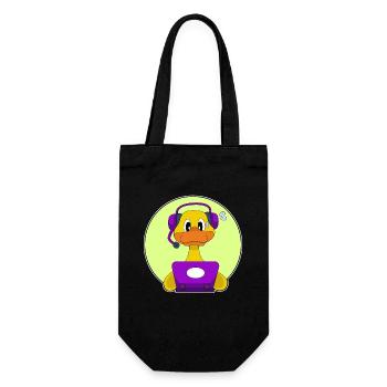 Ente Sekretärin Laptop Büro - Geschenkbeutel für Flaschen - Schwarz - Vorne