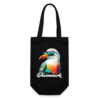 Denmark holiday cool colorful seagull with sunglasses - Gift Bag for Bottles - black - Front