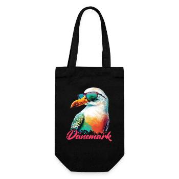 Denmark holiday cool colorful seagull with sunglasses - Gift Bag for Bottles - black - Front