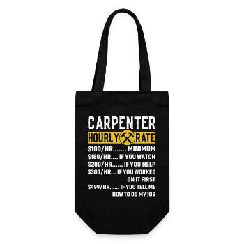 Vintage Carpenter Apparel Holzbearbeitung Stundensatz - Geschenkbeutel für Flaschen - Schwarz - Vorne