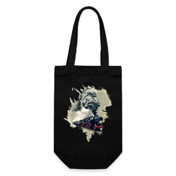 Old steam locomotive - Gift Bag for Bottles - black - Front