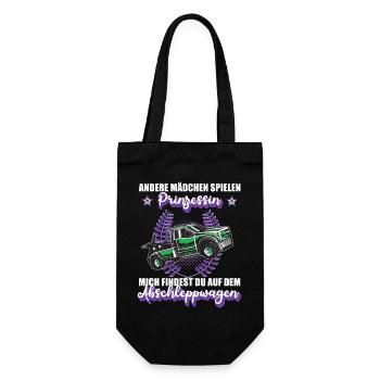 Abschleppwagen Abschleppdienst Mädchen Geschenk - Geschenkbeutel für Flaschen - Schwarz - Vorne