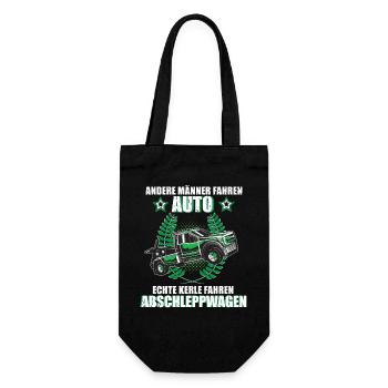 Abschleppwagen Abschlepper Abschleppdienst Fahrer - Geschenkbeutel für Flaschen - Schwarz - Vorne