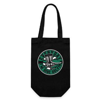 Everyday I'm Disc Golfing Frisbee Golf Basket - Gift Bag for Bottles - black - Front