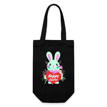 doux lapin de Pâques avec coeur Joyeuses Pâques - Sac à bouteille - noir - Devant